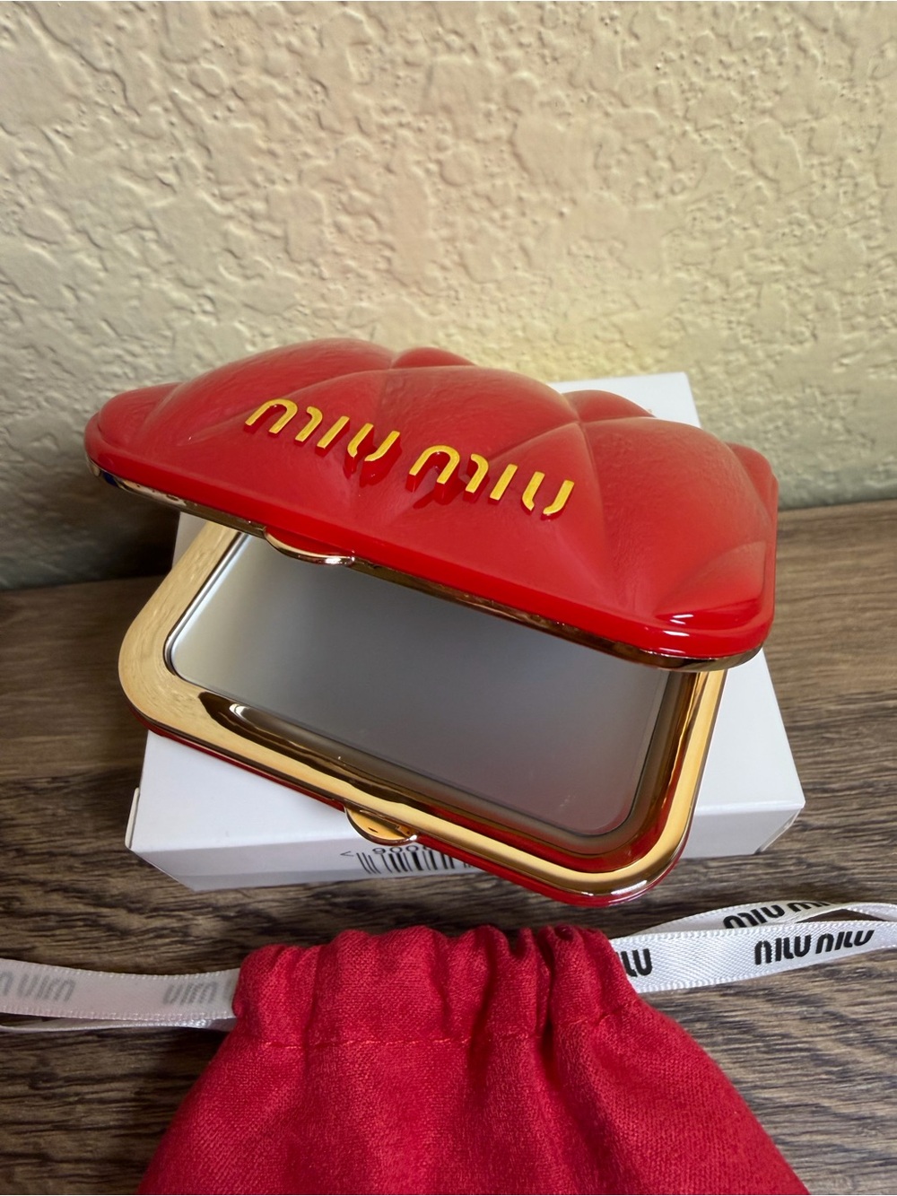 Miu Miu Red Compact Mirror